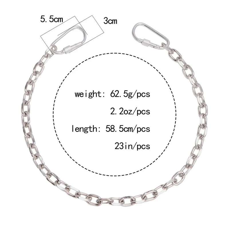 Punk Waist Belt Silver Trousers Chain for Men Jeans Belt Chain for Pants Cool Metal Rock Chain Hiphop Summer Jewelry Man
