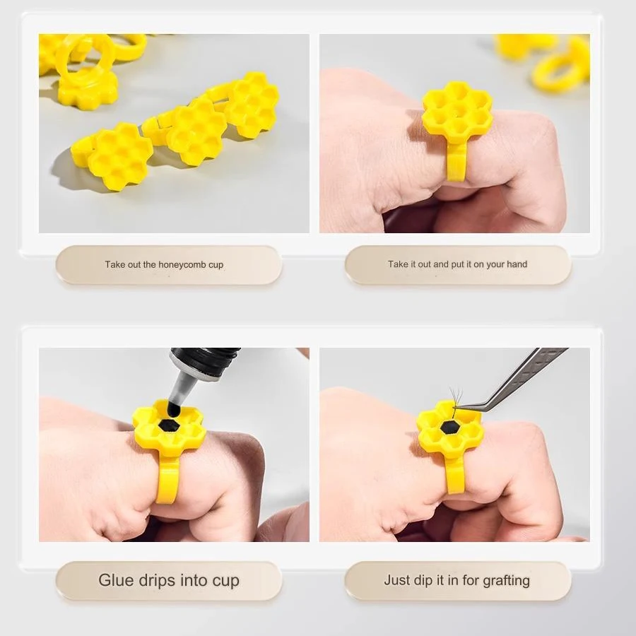 50 pcs/SET Eyelash Extension Glue Cup All-in-one Glue Drip Cup Eyelash Extension Ring Cup Eyelash Extension Tool