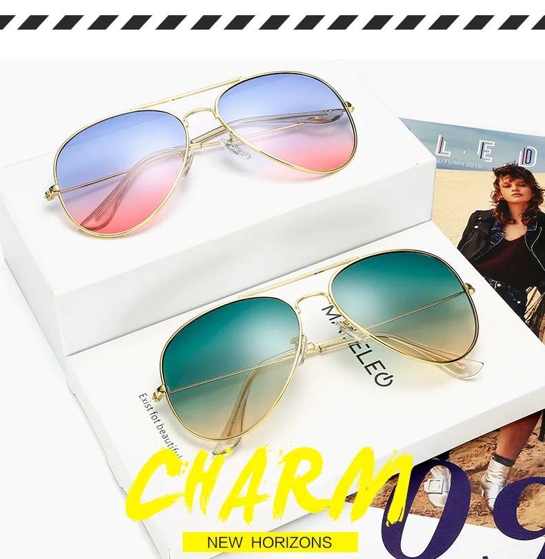 2024 Pilot Aviation Sunglasses MenShades Retro Classic Silver Sun Glasses Female Male Brand metal frame sunglasses sunshade