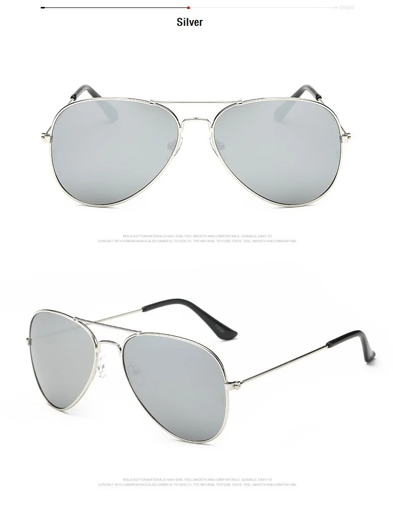 2024 Pilot Aviation Sunglasses MenShades Retro Classic Silver Sun Glasses Female Male Brand metal frame sunglasses sunshade