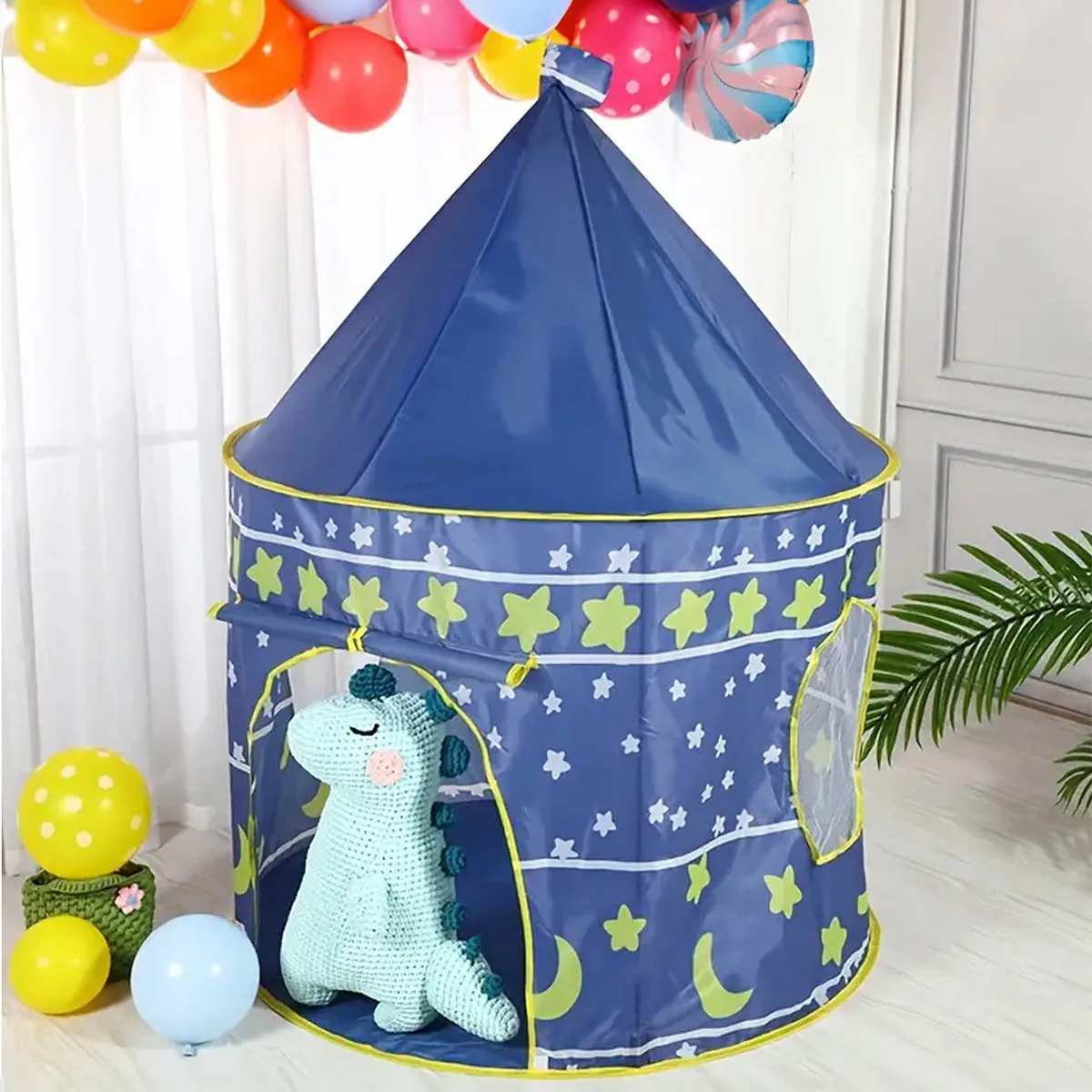 Night Sky Design Children's Play House Tent, Cute Castle for Little Boys and Girls
