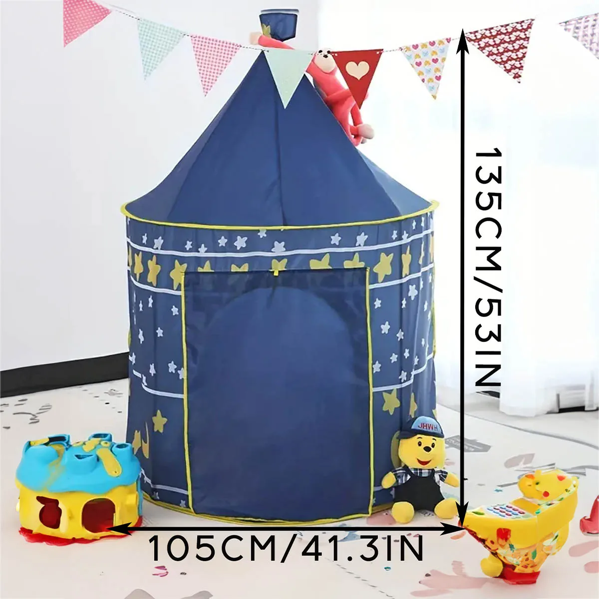 Night Sky Design Children's Play House Tent, Cute Castle for Little Boys and Girls
