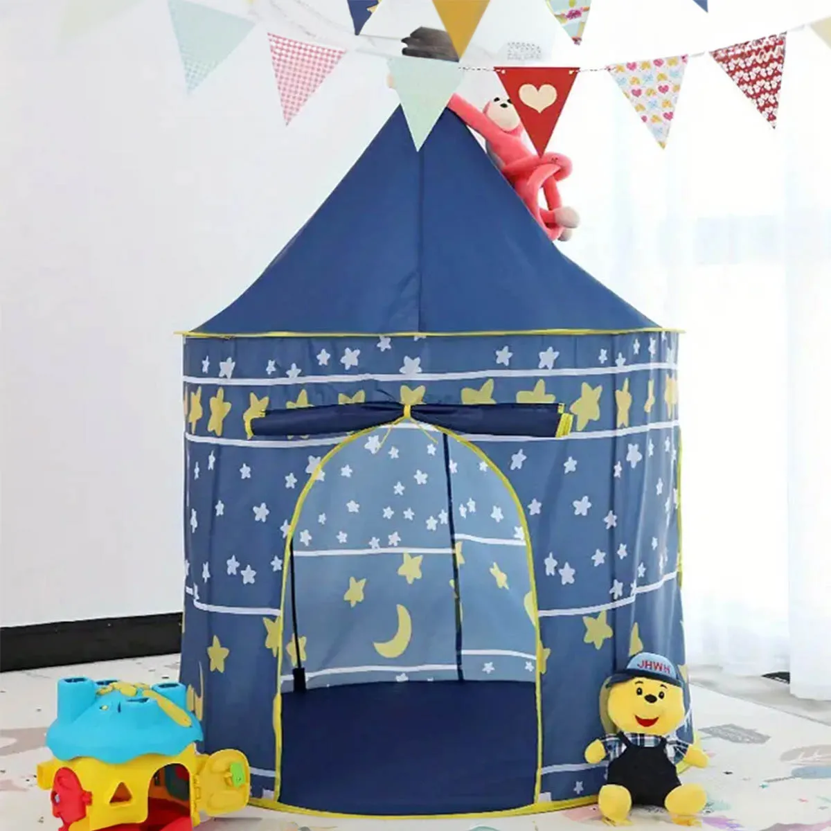Night Sky Design Children's Play House Tent, Cute Castle for Little Boys and Girls