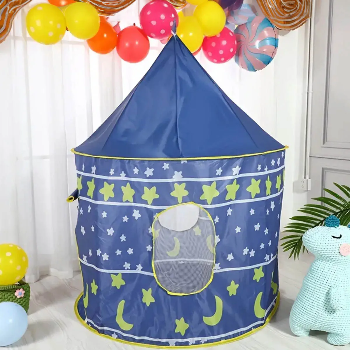Night Sky Design Children's Play House Tent, Cute Castle for Little Boys and Girls