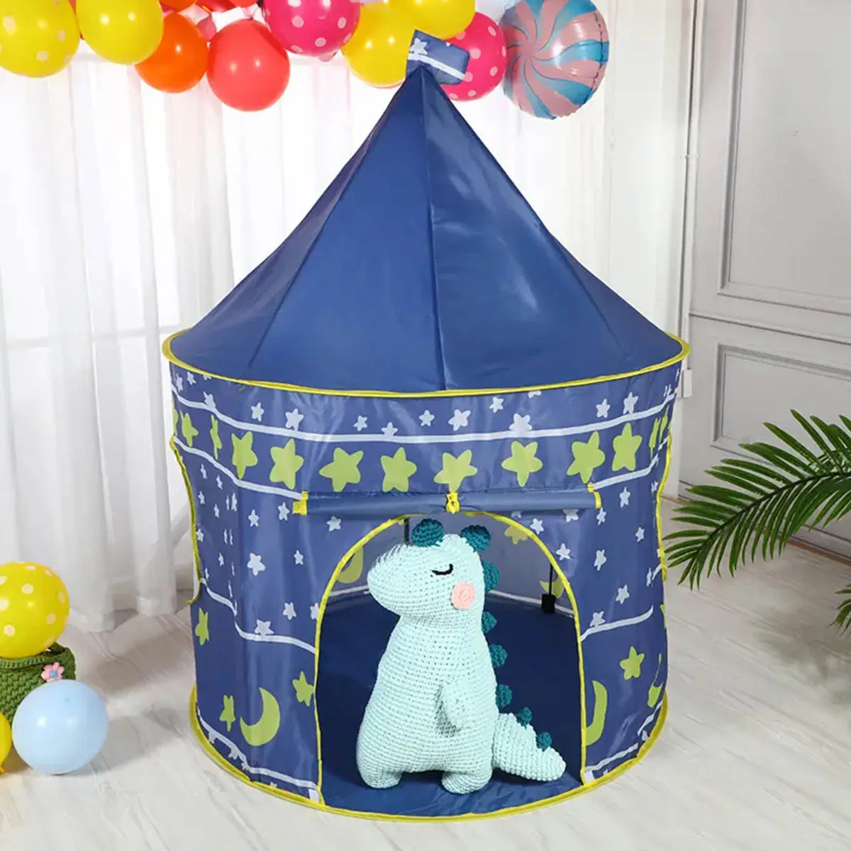 Night Sky Design Children's Play House Tent, Cute Castle for Little Boys and Girls