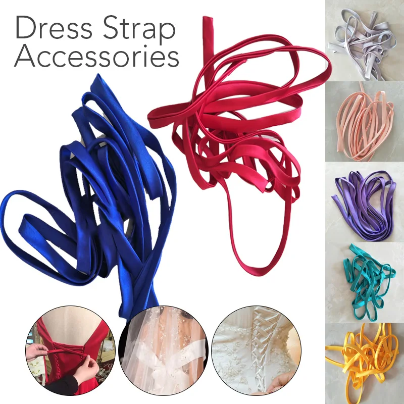 4M Adjustable Corset Back Kit Lace-Up Satin Ribbon Ties for Bridal Banquet Evening Gown Wedding Dress Zipper Replacement Red