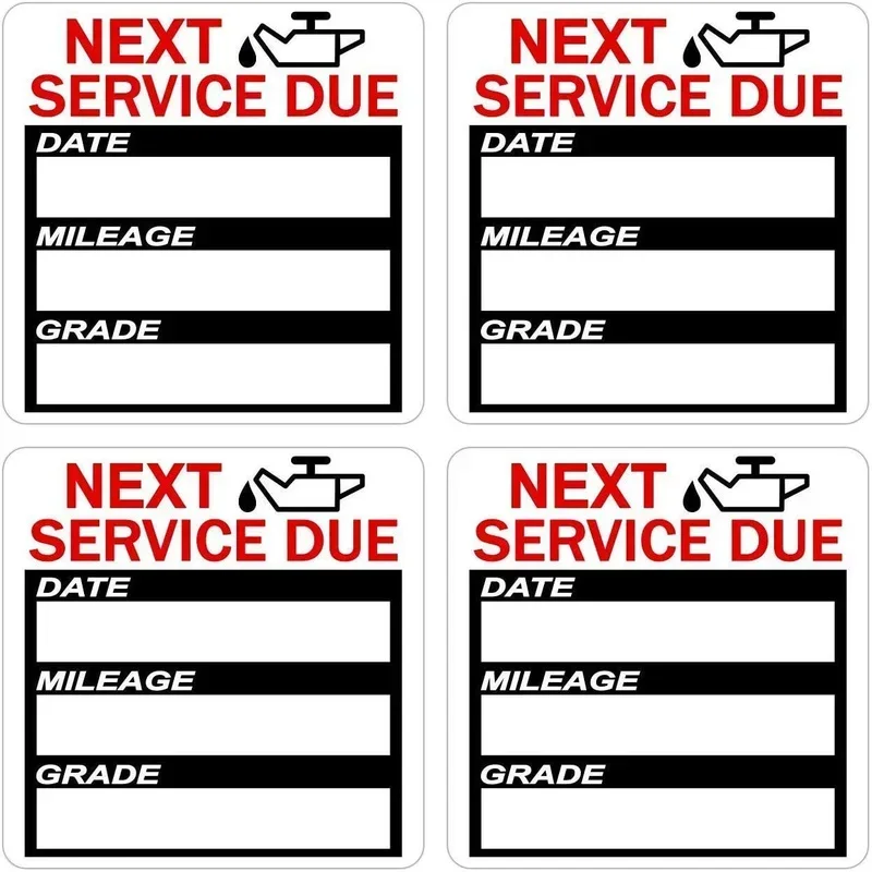 40 Pcs Oil Change Maintenance Service Reminder Stickers Window Rectangle Adhesive Labels Stickers Car Sticker "NEXT SERVICE DUE"