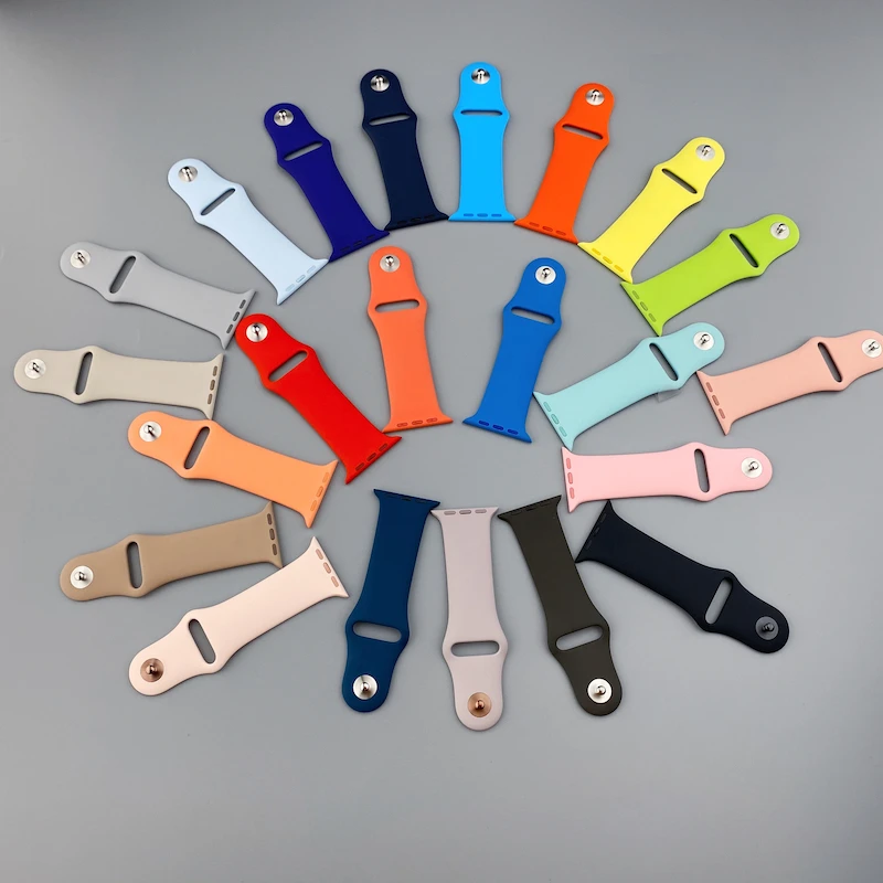 Silicone Strap For Apple Watch Bands 45mm 44mm 40mm 41mm 49mm 42mm 46mm Sport bracelet iwatch series se 6 7 8 9 10 11 Ultra 3 2