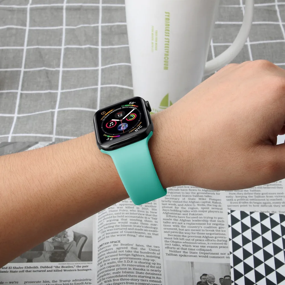 Silicone Strap For Apple Watch Bands 45mm 44mm 40mm 41mm 49mm 42mm 46mm Sport bracelet iwatch series se 6 7 8 9 10 11 Ultra 3 2
