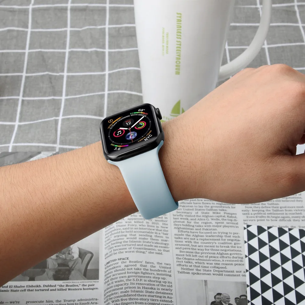 Silicone Strap For Apple Watch Bands 45mm 44mm 40mm 41mm 49mm 42mm 46mm Sport bracelet iwatch series se 6 7 8 9 10 11 Ultra 3 2