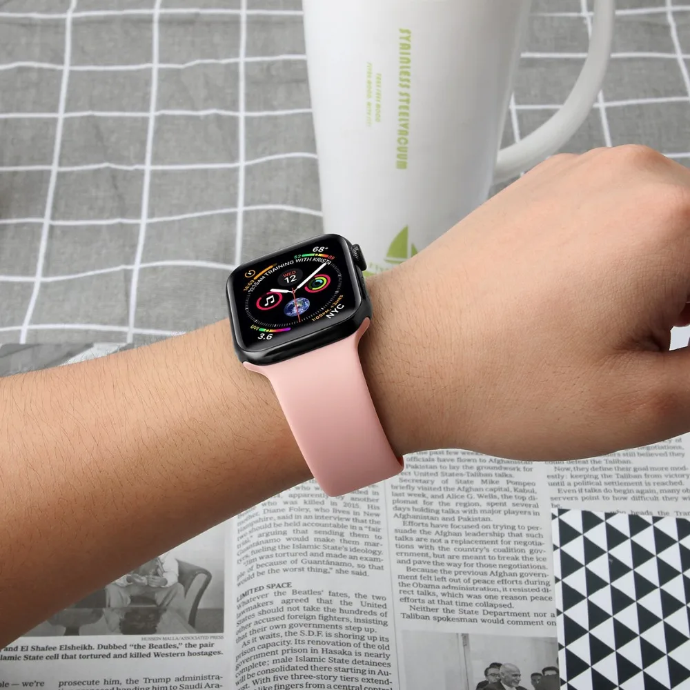 Silicone Strap For Apple Watch Bands 45mm 44mm 40mm 41mm 49mm 42mm 46mm Sport bracelet iwatch series se 6 7 8 9 10 11 Ultra 3 2