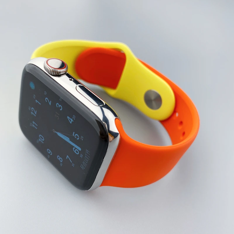 Silicone Strap For Apple Watch Bands 45mm 44mm 40mm 41mm 49mm 42mm 46mm Sport bracelet iwatch series se 6 7 8 9 10 11 Ultra 3 2