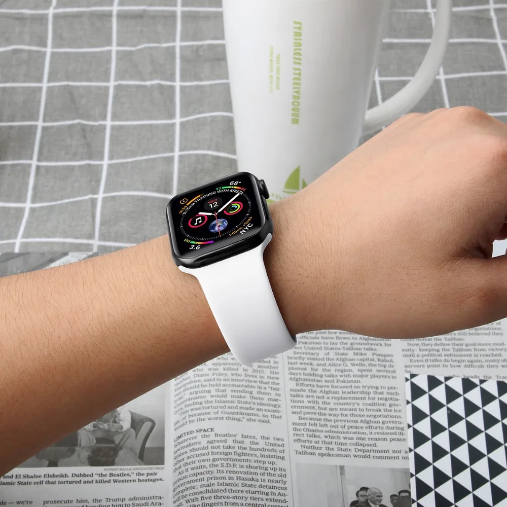 Silicone Strap For Apple Watch Bands 45mm 44mm 40mm 41mm 49mm 42mm 46mm Sport bracelet iwatch series se 6 7 8 9 10 11 Ultra 3 2