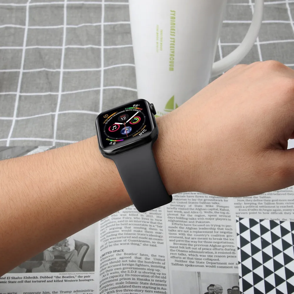 Silicone Strap For Apple Watch Bands 45mm 44mm 40mm 41mm 49mm 42mm 46mm Sport bracelet iwatch series se 6 7 8 9 10 11 Ultra 3 2