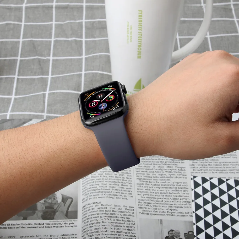 Silicone Strap For Apple Watch Bands 45mm 44mm 40mm 41mm 49mm 42mm 46mm Sport bracelet iwatch series se 6 7 8 9 10 11 Ultra 3 2