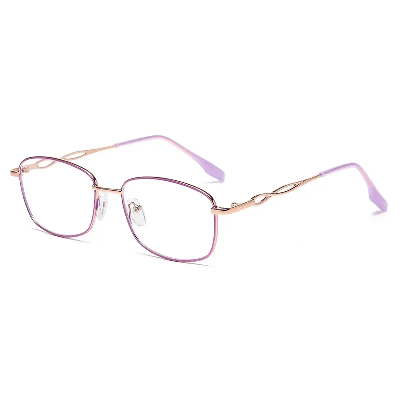 Anti Blue Light Presbyopia Glasses Trendy Metal Small Frame Reading Glasses for Women Portable High-definition Eyeglasses
