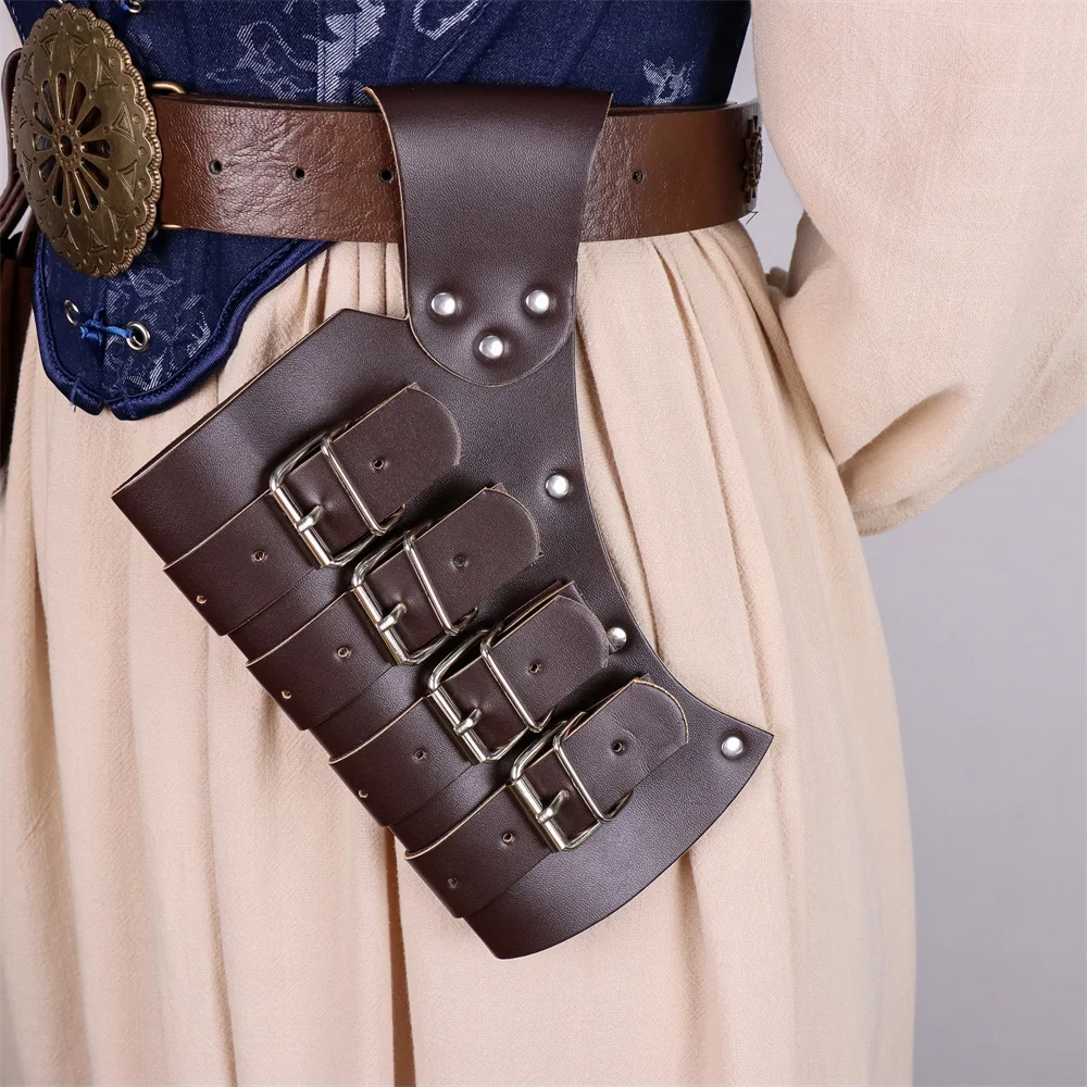 Medieval Leather Belt Cork Dark Magic Bottle Cover With 3 Glass Magic Bottles Renaissance Costume Props Retro Belt Accessory