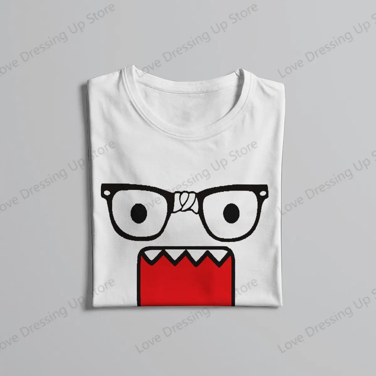 Domo Kun Print Funny Short Sleeved T-shirt Men Women Versatile  Couple Tops