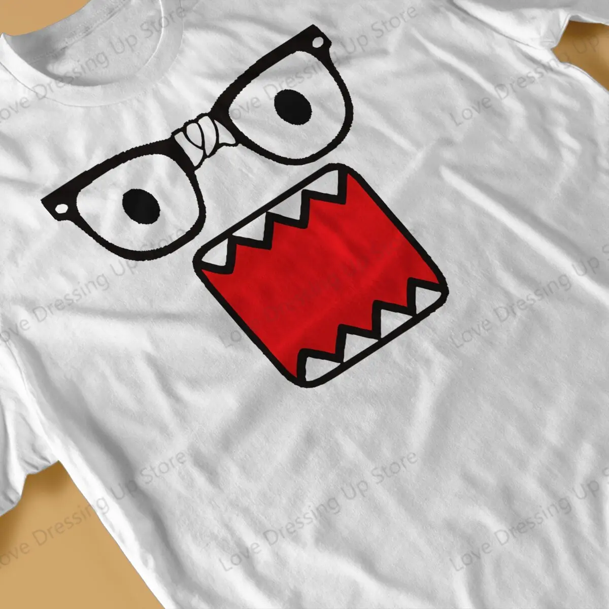 Domo Kun Print Funny Short Sleeved T-shirt Men Women Versatile  Couple Tops