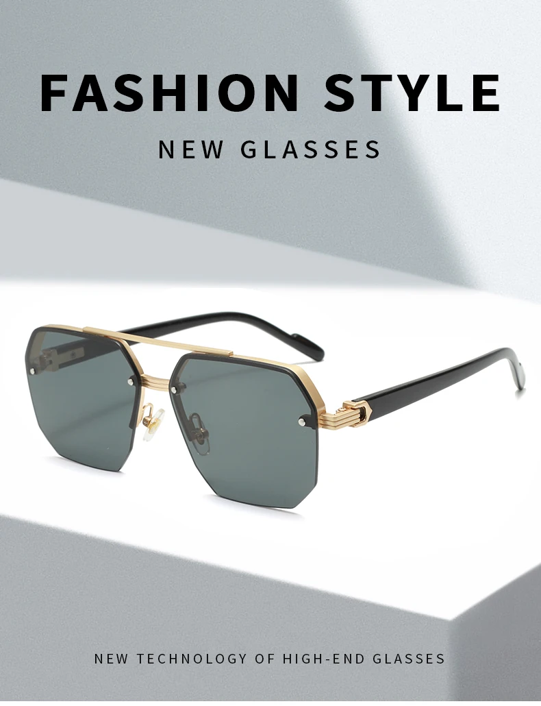 New Fashion Sunglasses Cool Men Vintage Brand Design Metal Square Sun Glasses Women Shades UV400 Oculos De Sol