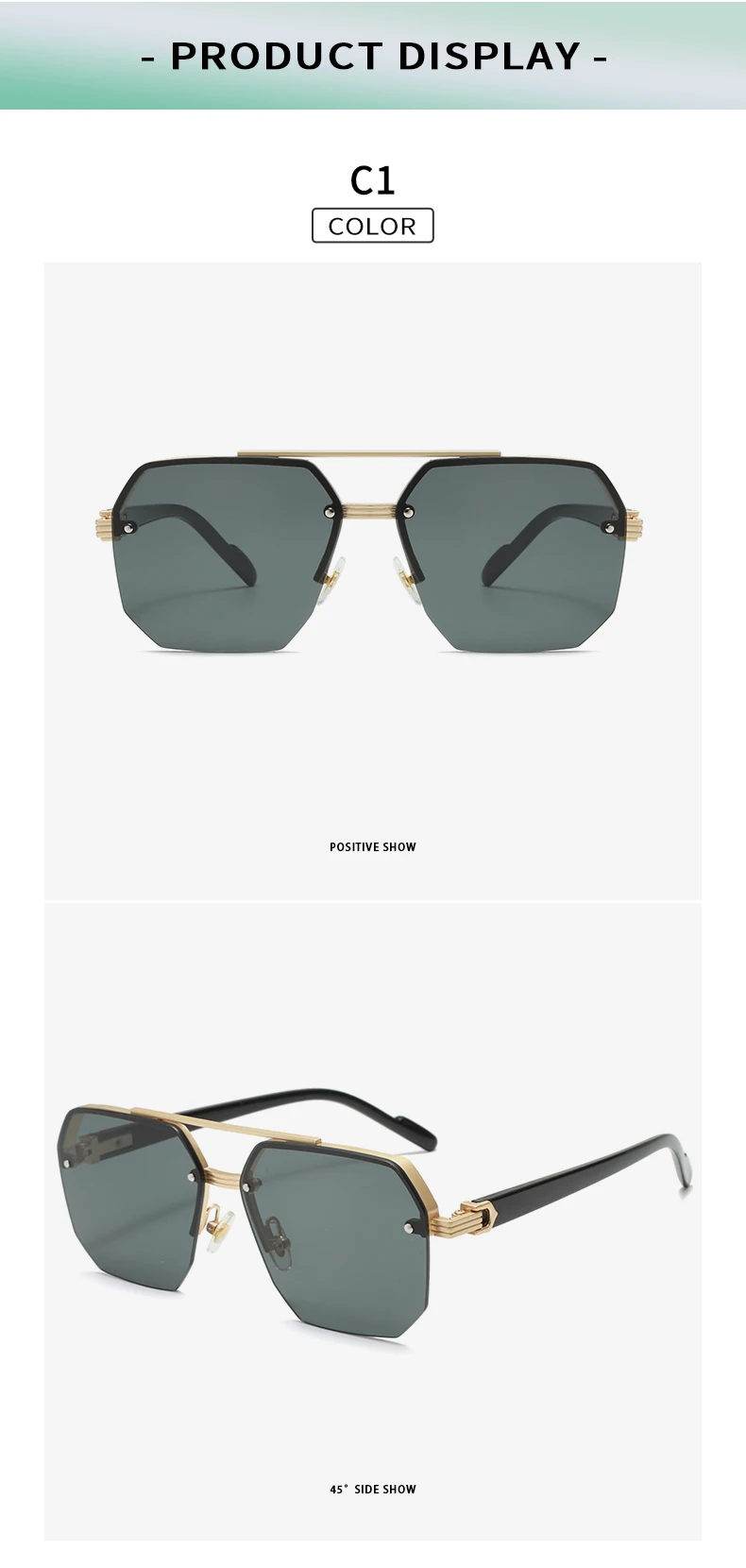 New Fashion Sunglasses Cool Men Vintage Brand Design Metal Square Sun Glasses Women Shades UV400 Oculos De Sol