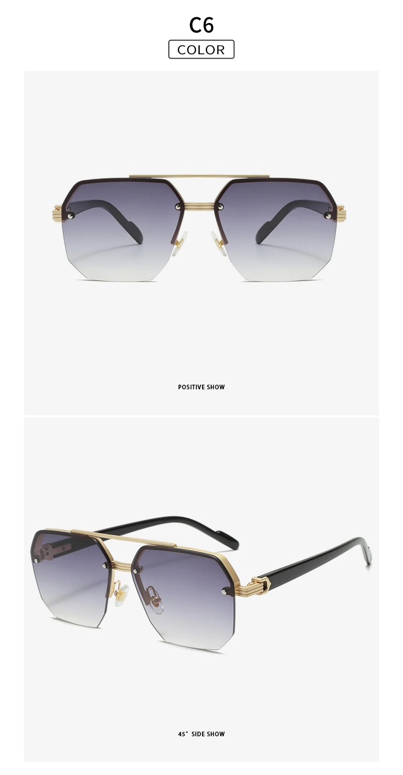 New Fashion Sunglasses Cool Men Vintage Brand Design Metal Square Sun Glasses Women Shades UV400 Oculos De Sol