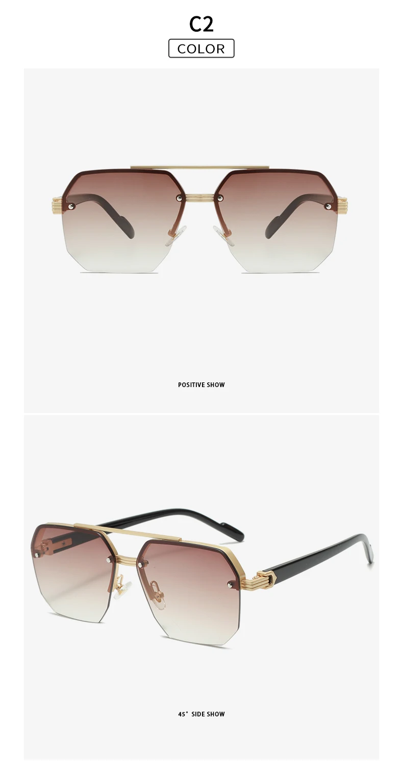 New Fashion Sunglasses Cool Men Vintage Brand Design Metal Square Sun Glasses Women Shades UV400 Oculos De Sol