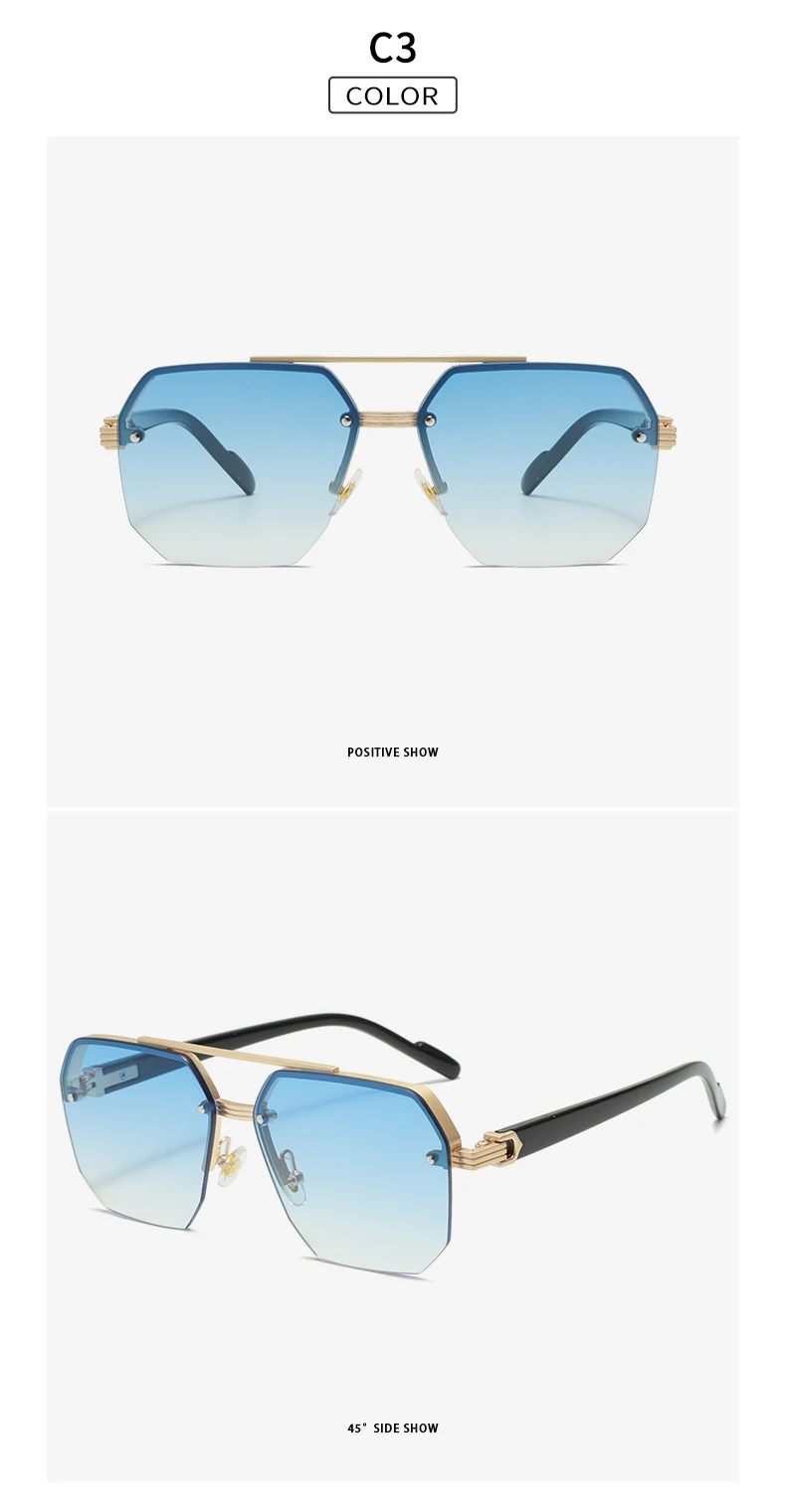 New Fashion Sunglasses Cool Men Vintage Brand Design Metal Square Sun Glasses Women Shades UV400 Oculos De Sol