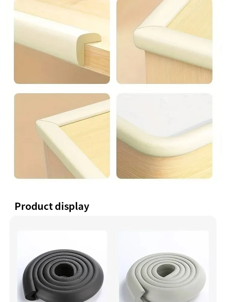 2M Child Bumper Strips Baby Safety Anti-collision Soft Table Edge L-shaped Protector Strip Safety Table Corner Protection Strips