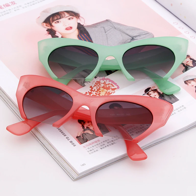WHO CUTIE Women Cat Eye Sunglasses Brand Designer Female Oversized Half Frame Pink Leopard Sun Glasses CE Lens Shades OM703