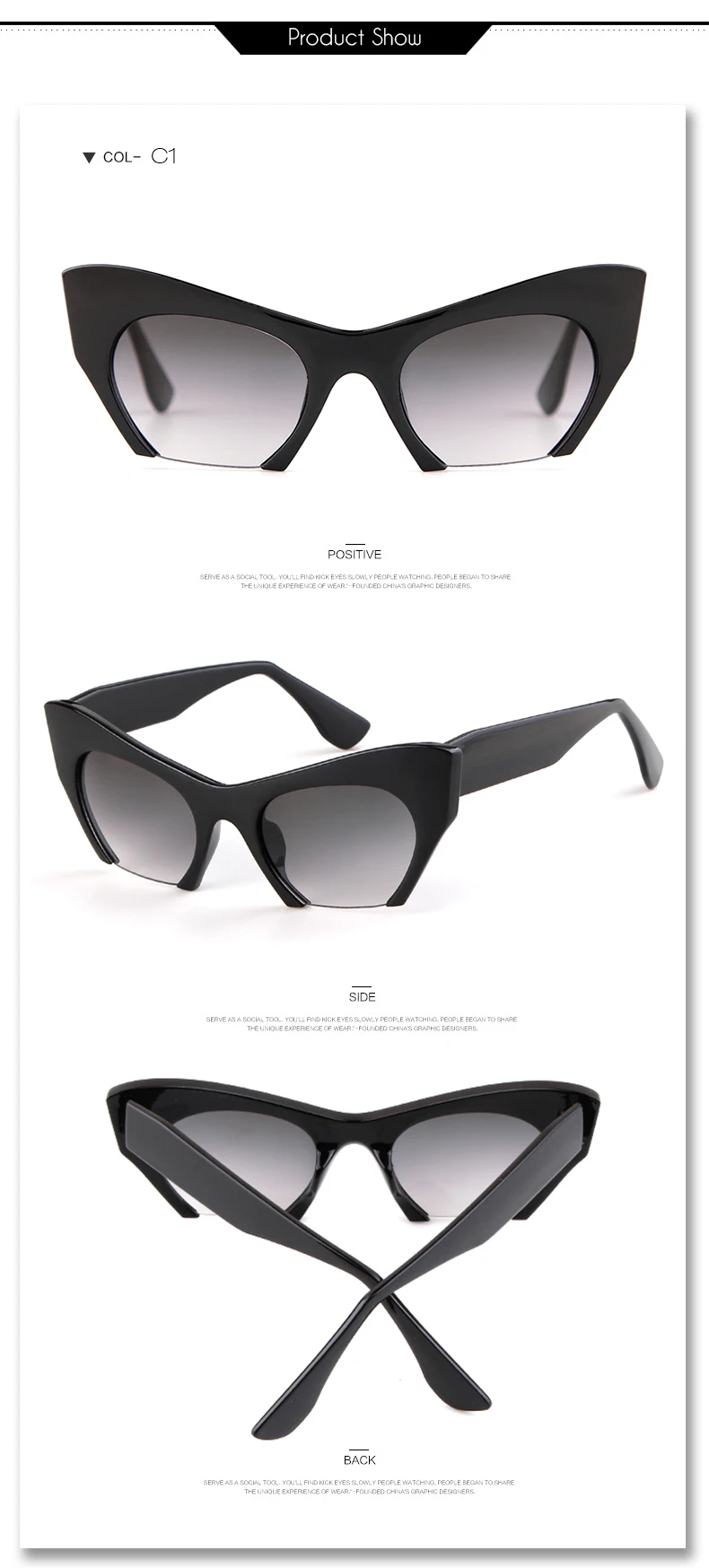 WHO CUTIE Women Cat Eye Sunglasses Brand Designer Female Oversized Half Frame Pink Leopard Sun Glasses CE Lens Shades OM703