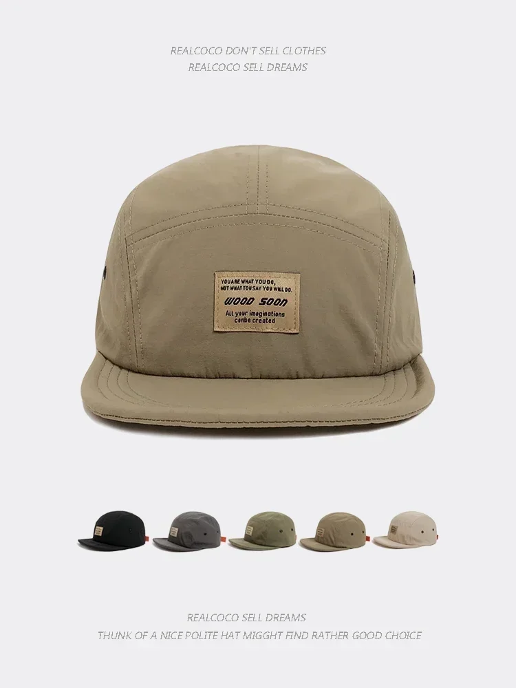 Japanese 5 Panel Quick-drying Breathable Short Brim Baseball Cap Men Women Face Small Soft Top Hip-hop Cap Women Soft Brim Hat