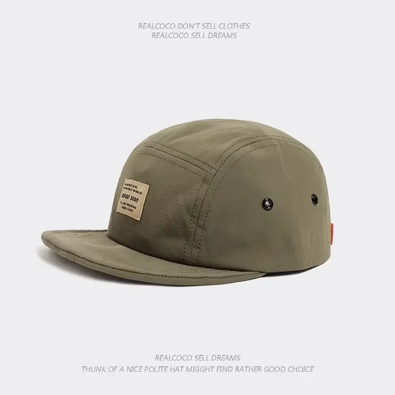 Japanese 5 Panel Quick-drying Breathable Short Brim Baseball Cap Men Women Face Small Soft Top Hip-hop Cap Women Soft Brim Hat