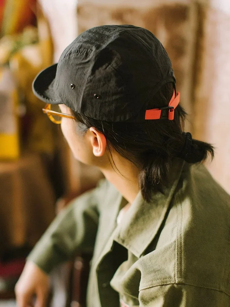 Japanese 5 Panel Quick-drying Breathable Short Brim Baseball Cap Men Women Face Small Soft Top Hip-hop Cap Women Soft Brim Hat