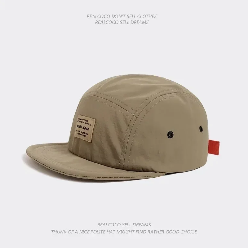 Japanese 5 Panel Quick-drying Breathable Short Brim Baseball Cap Men Women Face Small Soft Top Hip-hop Cap Women Soft Brim Hat