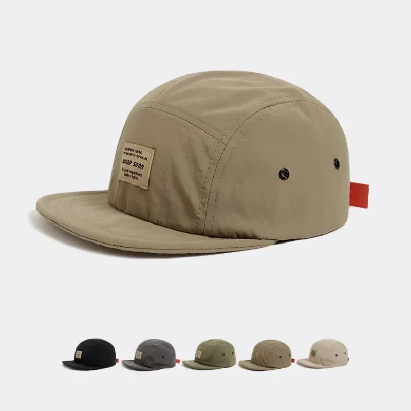 Japanese 5 Panel Quick-drying Breathable Short Brim Baseball Cap Men Women Face Small Soft Top Hip-hop Cap Women Soft Brim Hat