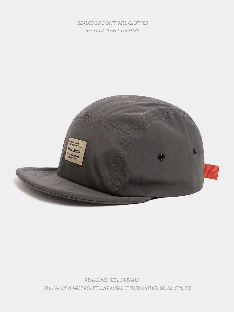 Japanese 5 Panel Quick-drying Breathable Short Brim Baseball Cap Men Women Face Small Soft Top Hip-hop Cap Women Soft Brim Hat