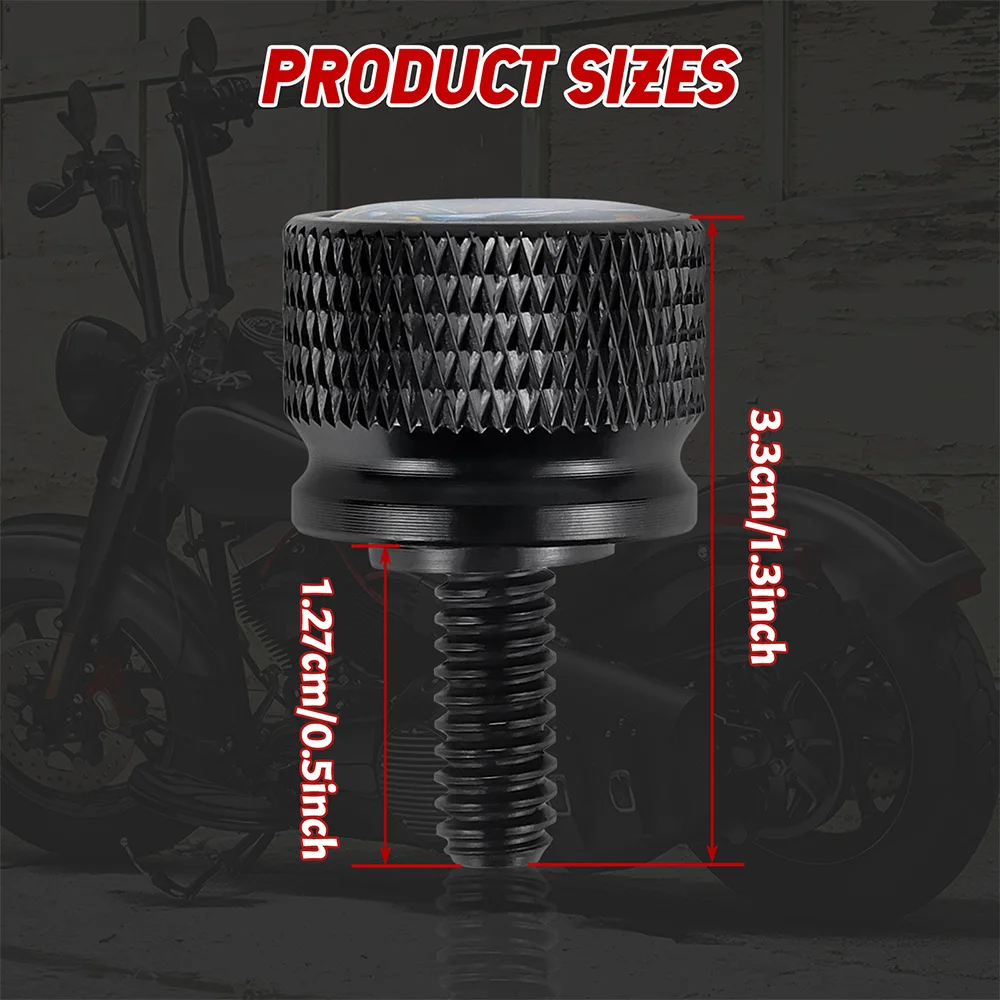 Black Motorcycle Rear Seat Bolt Fender Bolt Screw 1/4"-20 Thread For Harley Sportster Dyna Softail Street Glide 1996-2015