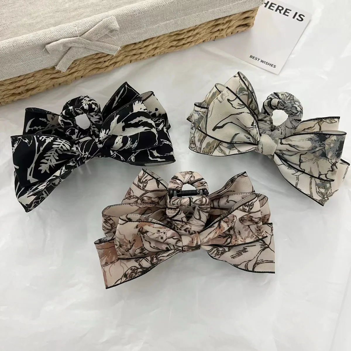 1pc Ink Fairy Style Large Butterfly Knot Hair Clip Women's New Chinese Style Headwear Hair Clip