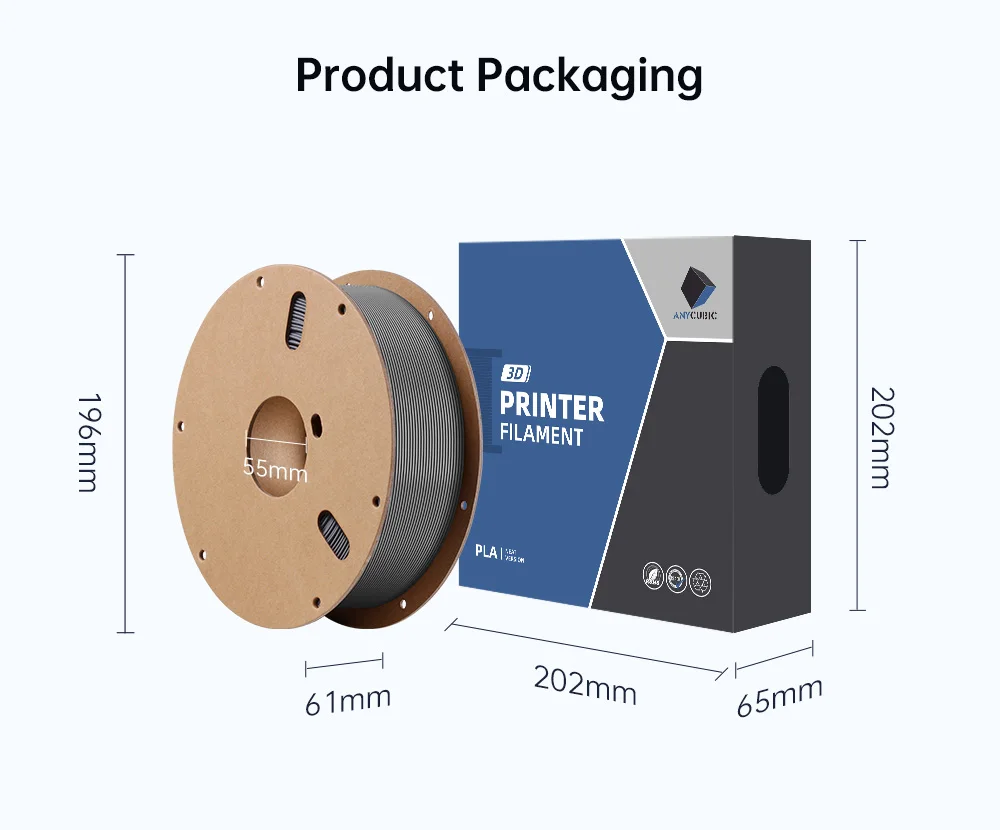 ANYCUBIC 5KG High-Speed PLA Multicolor Filament 1.75mm 1kg/Roll Plastic Rubber Consumables Material For FDM 3D Printer Kobra