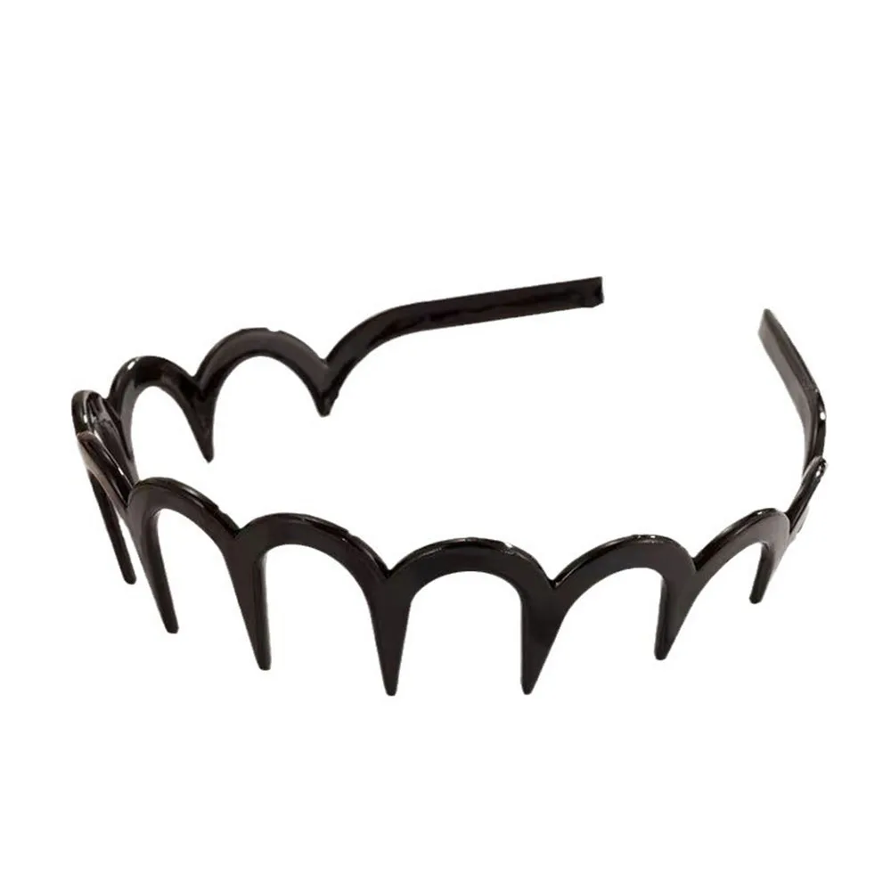 Wave Headband Hairbands Brown Resin Wave Toothed Headband Thin Non-slip Women Makkeup Hair Comb Zigzag Band Notched Headband