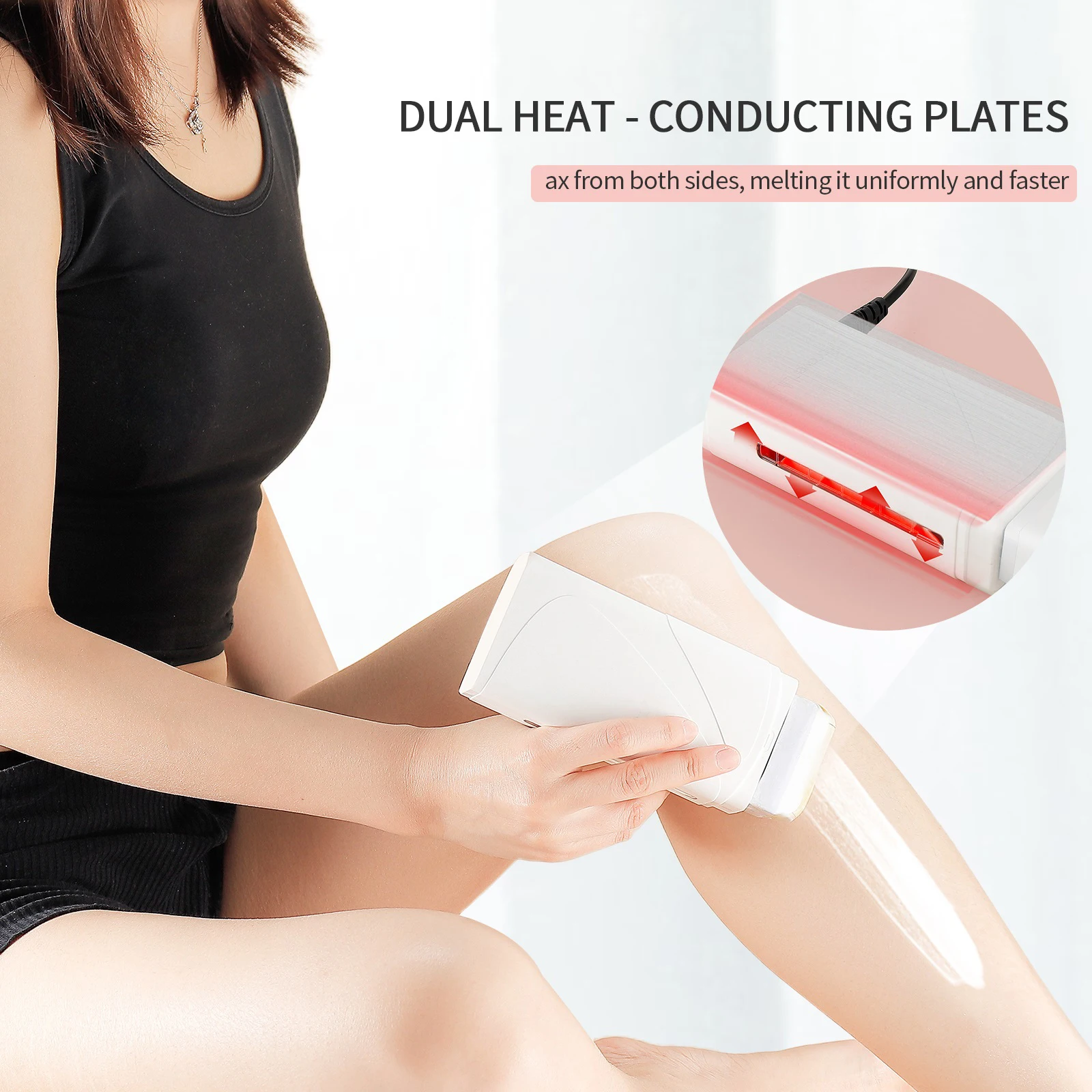 Foreverlily Portable Wax Roller Machine Electric Wax Warmer Depilatory Wax Heater Waxing Leg Warmer Hair Removal Roll On Wax