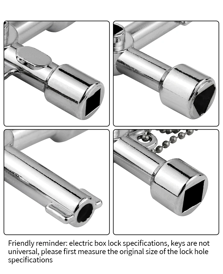New 5 In 1 Cross Square Triangle Train Electrical Cabinet Elevator Key