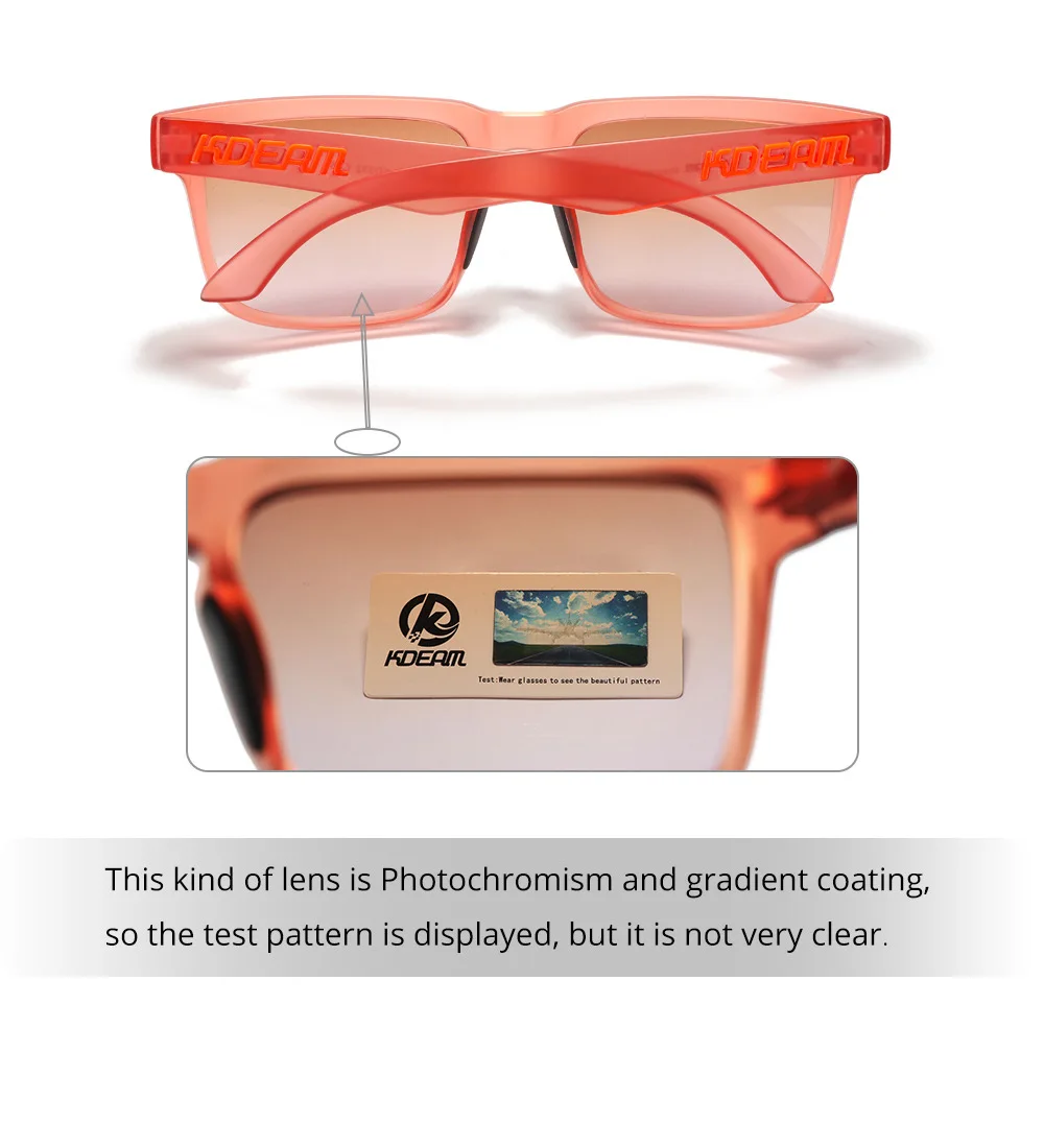 2025 Kdeam New Polarized Sunglasses for Men Women Fashion Unisex Brand Trendy Outdoor Eyewear For Couple Red Lens