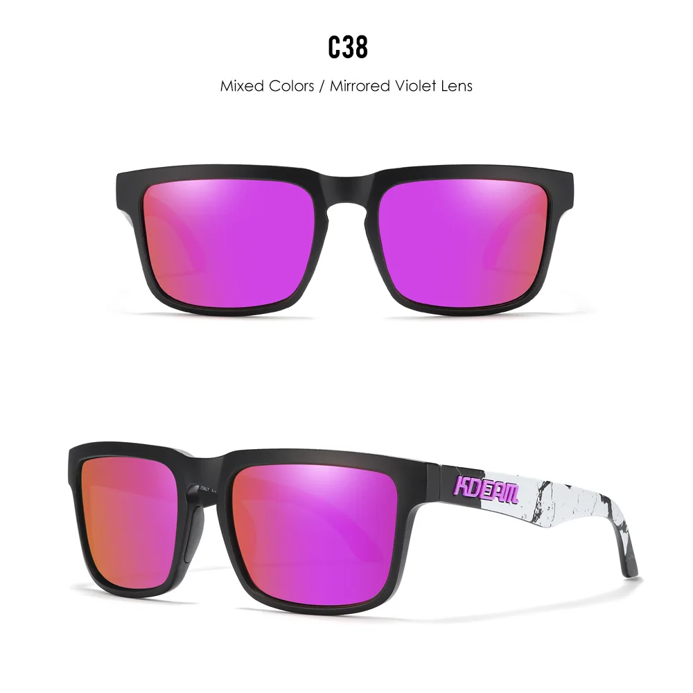 2025 Kdeam New Polarized Sunglasses for Men Women Fashion Unisex Brand Trendy Outdoor Eyewear For Couple Red Lens