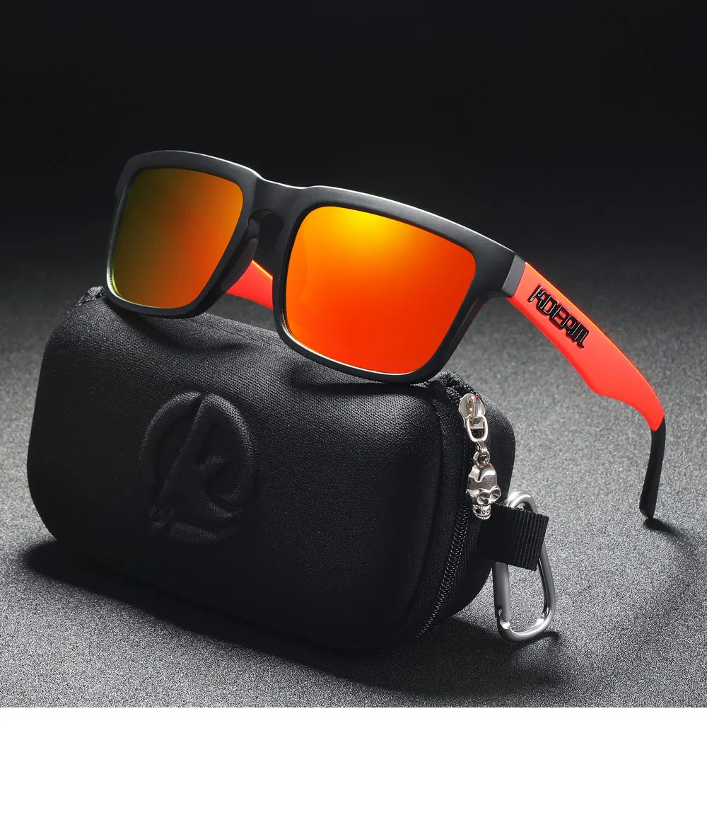 2025 Kdeam New Polarized Sunglasses for Men Women Fashion Unisex Brand Trendy Outdoor Eyewear For Couple Red Lens
