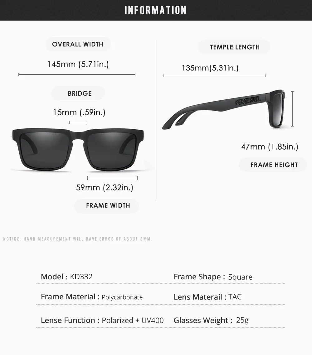 2025 Kdeam New Polarized Sunglasses for Men Women Fashion Unisex Brand Trendy Outdoor Eyewear For Couple Red Lens