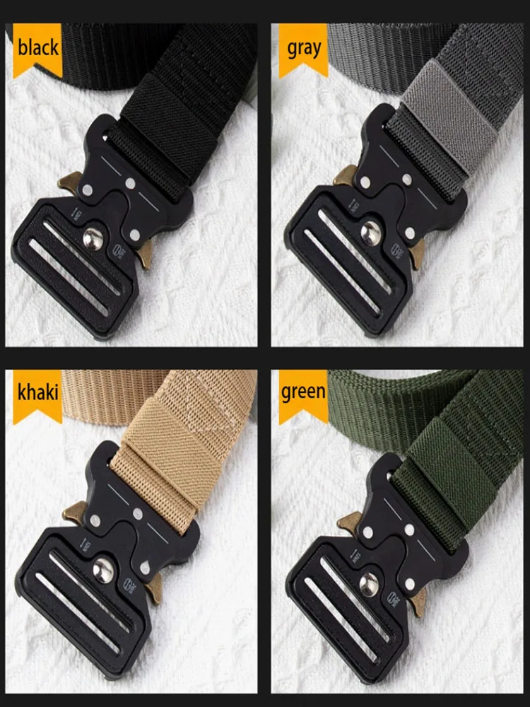 1pc 120cm Men's Nylon Sports Tactical Belts Black Gray Green Corset Belt for Men