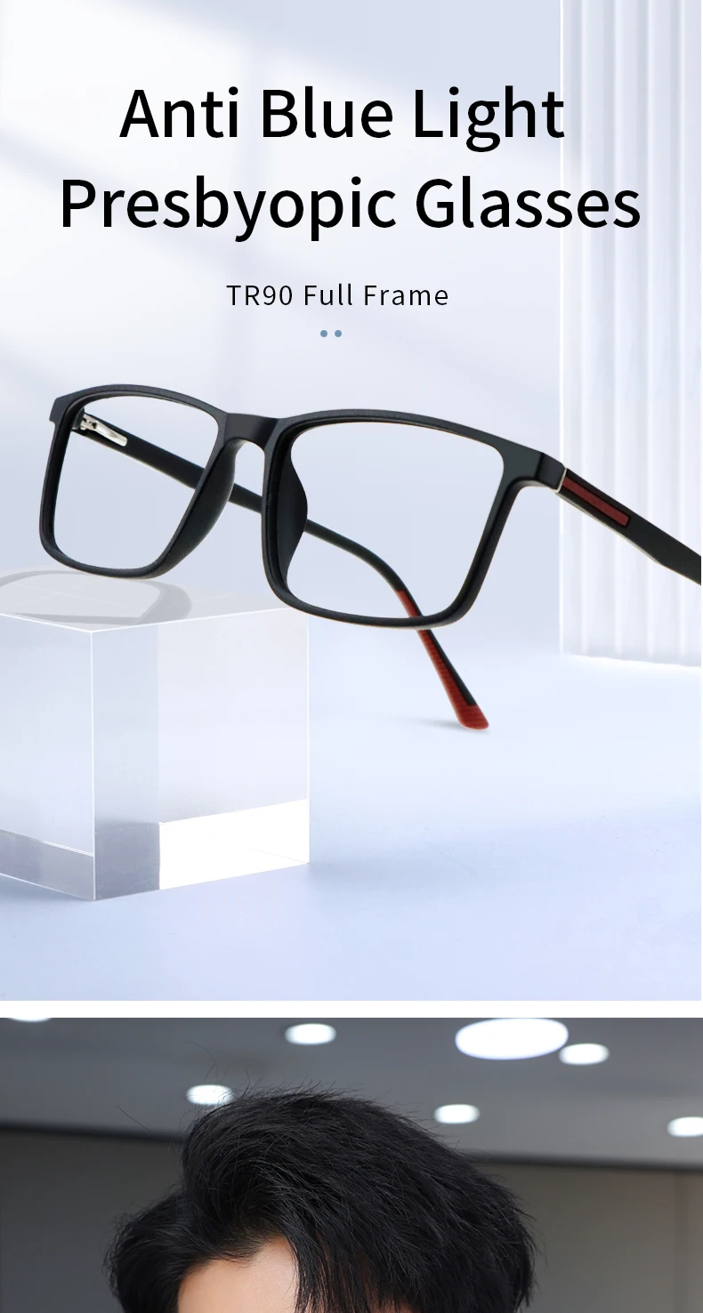 Blue Light Blocking Computer Readers Stylish Durable TR90 Thin Frame Fit Medium To Big Face for Men Women