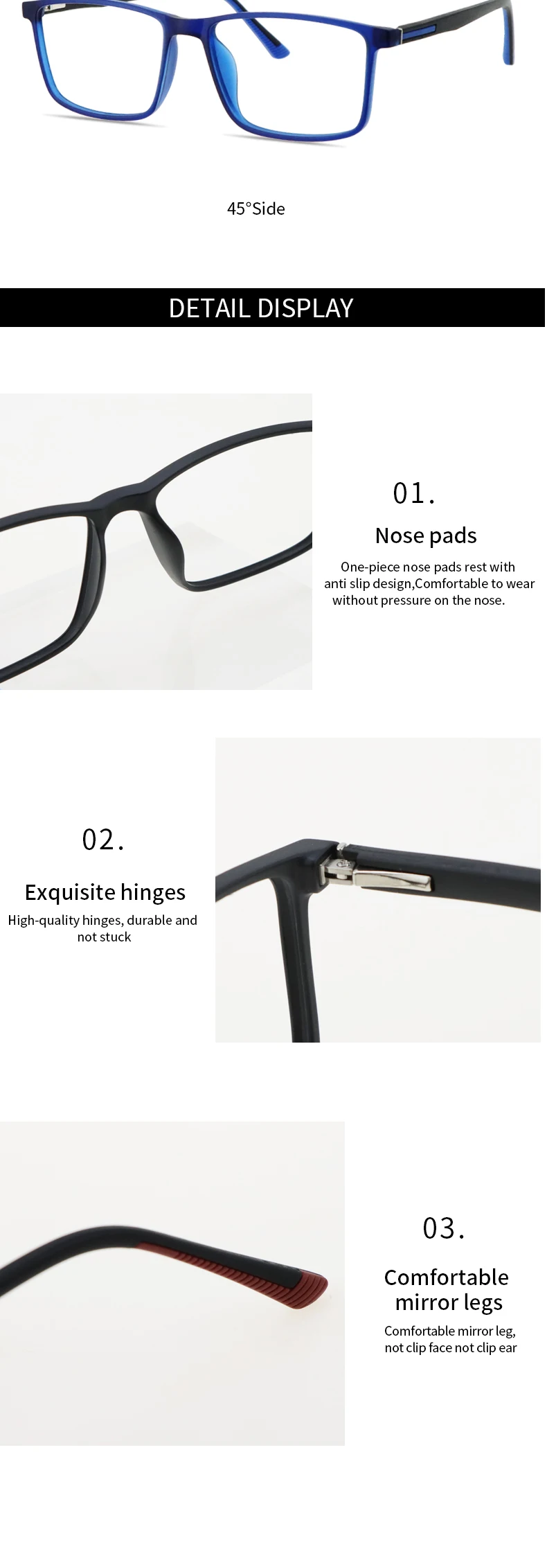 Blue Light Blocking Computer Readers Stylish Durable TR90 Thin Frame Fit Medium To Big Face for Men Women